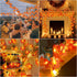 5 Pack Fall Decor Fall Garland with Lights Fall Decorations for Home, Total 50 Ft 100 LED Enlarged Maples Leaves Waterproof Battery Operated Autum...