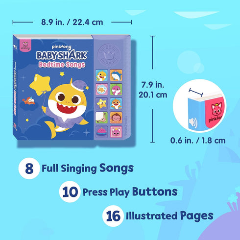 Baby Shark Bedtime Songs 10 Button Sound Book | Baby Shark Toys | Learning & Education Toys | Interactive Baby Books for Toddlers 1-3 | Gifts for ...