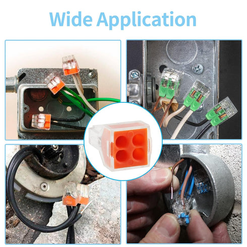 20pcs Push-in Wire Connecters 4 Port, Wire Quick Connection Terminal, 18-12 AWG / 0.75-2.5mm²...