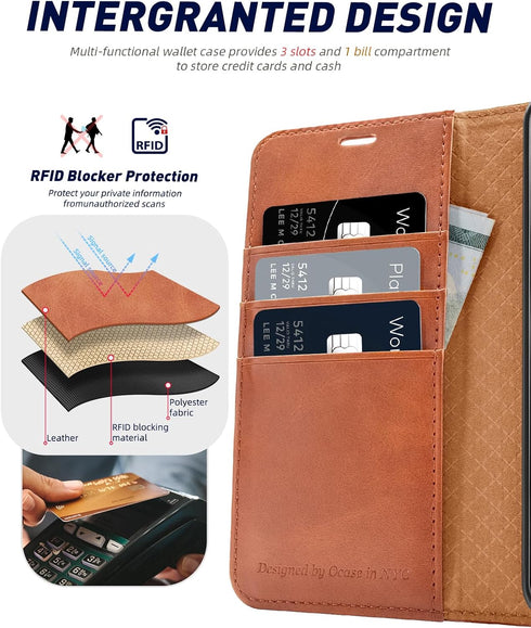 OCASE Compatible with Galaxy S24 Plus 5G Wallet Case, PU Leather Flip Folio Case with Card Holders RFID Blocking Kickstand [Shockproof TPU Inner S...