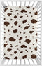 Sweet Jojo Designs Brown Cow Print Baby Boy Fitted Mini Portable Crib Sheet for Western Wild West Collection - for Mini Crib or Pack and Play ONLY...