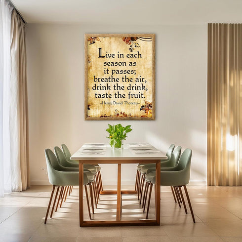 Posterizer 1 pcs-Henry David Thoreau-Live In Each Season As It Passes- Philosophy-Quotes-Gift for Teachers-School and classroom art- unframed wall...