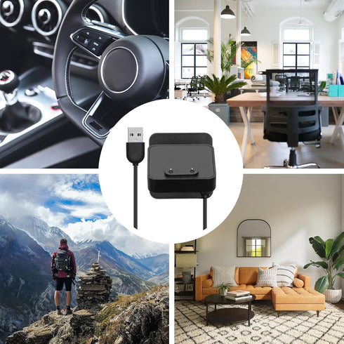 kwmobile Docking Station Compatible with Samsung Galaxy Fit 3 / Huawei Watch Fit 3 - Charging Charger Cable with Stand - Black...