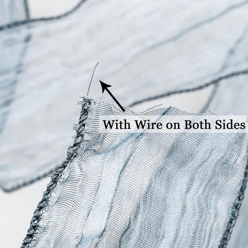 HUIHUANG Blue Wire Ribbon 2.5 inch Metallic Crinkle Dusty Blue Wired Ribbon for Bows Making Gift Wrapping Wreaths Holiday Home Decor DIY Crafts Ch...
