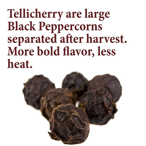 The Spice Way Whole Tellicherry Black Peppercorns - (4 oz) can be used as a grinder refill bulk....
