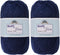 JubileeYarn Soft and Slim Yarn - 50g/Skein Bamboo Rayon Wool Blend - Slate Blue - 2 Skeins...