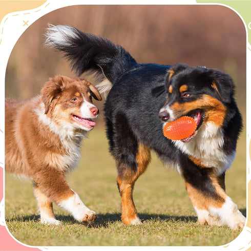 4 Pcs 4.5'' Spiky Squeaker Football Dog Toy for Medium Large Dogs Spiky Dog Balls Puppy Chew Toys for Aggressive Chewers Spiky Ball Dog Toy Fetch ...