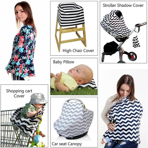 TUOKING Car Seat Covers for Babies, Multi-Use Cover-Silky Mom Nursing Cover Infant Breastfeeding Scarf Shopping Cart High Chair Ultra-Soft Stretch...