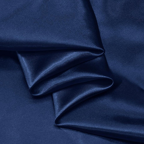 Navy Blue Satin Fabric by The Yard, 2 Yards 60" Wide Silky Fabric, Solid Satin Cloth Fabric for Bridal, Wedding, Dress, Crafting, Decoration...
