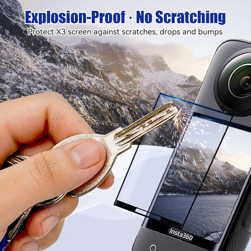 JZW-Shop for Insta 360 X3 Lens Guards with Screen Protector, Tempered Glass Screen Protector for Insta 360 X3 Accessories 9H Hardness Anti-Scratch...