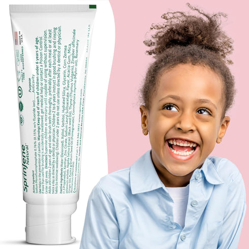 Sprinjene Kids Toothpaste Strawberry Toothpaste for Kids Patented Natural SLS Free Fluoride Free Toothpaste Kids Toothpaste No Fluoride Pack of 2 ...