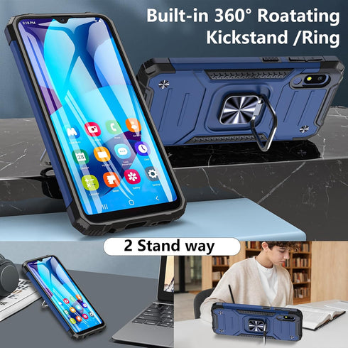 BESINPO Compatible with Gabb Phone Plus Case with Screen Protector, Samsung A10E Military Grade Shockproof Rugged with Ring Kickstand Heavy Duty A...
