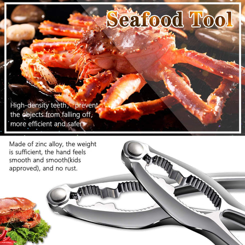 Crab Leg Crackers and Tools Shellfish Crab Claw Cracker Seafood Lobster Crackers and Tools, 4 Pack Nut Crackers for Crab Legs...