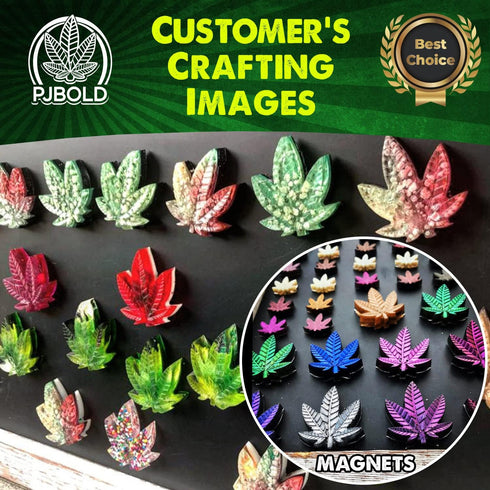 PJ BOLD Marijuana Leaf Gummy Molds Silicone Candy Mold Kit - 3 Pack...