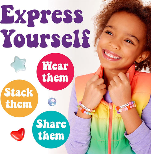 Creativity for Kids Rainbow Bead Jar Jewelry Making Kit: Makes 40+ Friendship Bracelets, DIY Crafts for Girls, Girls Gifts Ages 6-8+, Easter Baske...