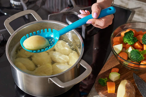 Slotted Serving Spoons - Set of 2, Heat-Resistant - Ideal for Draining and Serving Vegetables, Pasta, and More - Dishwasher Safe and Made in the U...