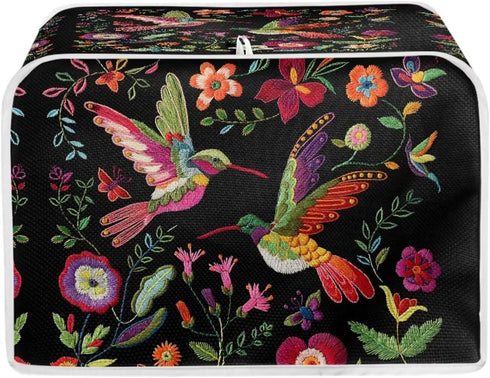 Embroidered Bird Toaster Covers 2 Slice Small Kitchen Appliance Cover Toaster Bread Maker Cover Polyester Fabric Quilted Kitchen Accessories...