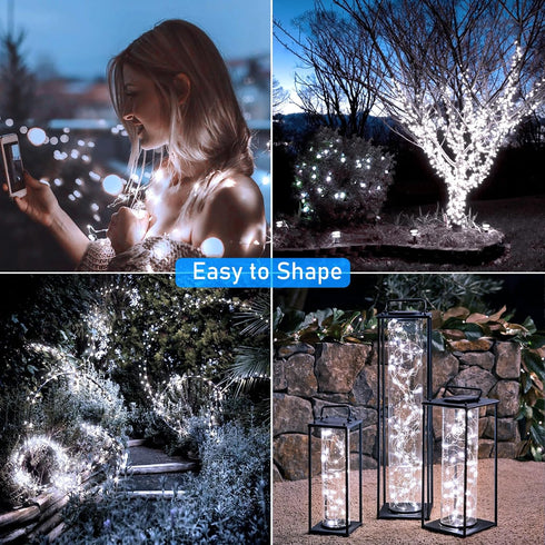ZAIYW 300 LED 100Ft Solar Fairy Lights Outdoor, Solar Sliver Wire Fairy Lights with Timer Remote, Twinkle Lights Waterproof for Tree Garden Patio ...
