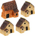 WINOMO 4PCS Miniature Gardening Landscape Micro Village Stone Houses Thumbnail House Thatched Huts DIY Bonsai Terrarium Crafts Desk Ornaments Acce...