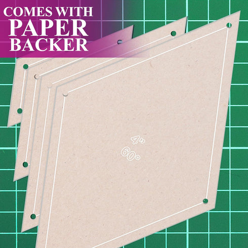 Diamond Quilting Acrylic Templates 4", 3", 2", 1" 60 Degree 1/4" Seam Allowance, 1/8" Acrylic...