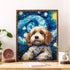 Nuberlic DIY Paint by Number for Adults Kids Beginner Acrylic Painting by Number Kits 16x20 Inch Starry Sky Dog Pattern On Canvas Paint by Numbers...