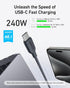 Anker USB C to USB C Cable (240W,10ft), Bio-Braided USB C Charger Cable Fast Charge for iPhone15/15Pro/15Plus/15ProMax, iPad Pro 2020, iPad Air 4,...