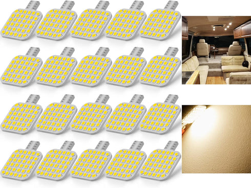 20PCS 921 Interior LED Light Bulbs for RV, Super Bright 36-SMD Warm White 922 912 LED Bulbs Replacement for Camper Trailer Motorhome Marine Boat I...