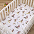 Disney Vintage Bambi - Tan, Green and White, Bambi and Thumper Floral Nursery Polyester Fitted Crib Sheet...