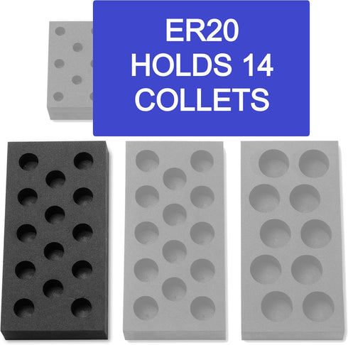 ER20 Collet Rack Holder, Tool Box Tray - Holds 14...