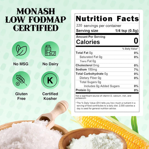 Smoke n Sanity Essence of Onion Salt - Certified Low FODMAP - Contains No Garlic - Low FODMAP Seasonings. Certified Gluten Free - Certified Kosher...