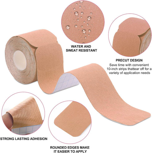 Kinesiology Tape Precut(1 Pack) Elastic Therapeutic Sports Tape Water Resistant Athletic Tape for Knees, Ankles, Shoulder, Elbow, Pain Relief and ...