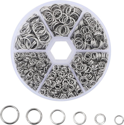 304 Stainless Steel Jump Rings for Jewelry Making Supplies Open Jump Rings 4/5/6/7/8/10mm Silver O Rings for DIY Making Bracelet Earrings Necklace...