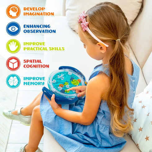 Mind Puzzles for Kids 3-8, 3D Maze Puzzle for Kids, Brain Teasers Gravity Ball Game Maze Ball Puzzle Toy Gifts for Kids Teens Adults, Hard Challen...