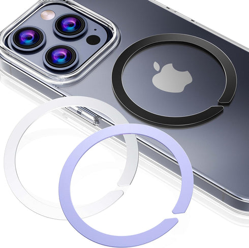 Magnetic Adapter Ring for MagSafe,Mag-Safe Sticker for Phone Case,Metallic,Adhesive, Compatible with Wireless Charging for iPhone Android,3 Pack(B...
