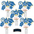 Blue and Gold Graduation Decorations Set of 24 Class of 2025 Table Decor Congrats Grad Party Centerpiece Sticks Table Toppers Graduation Party Sup...