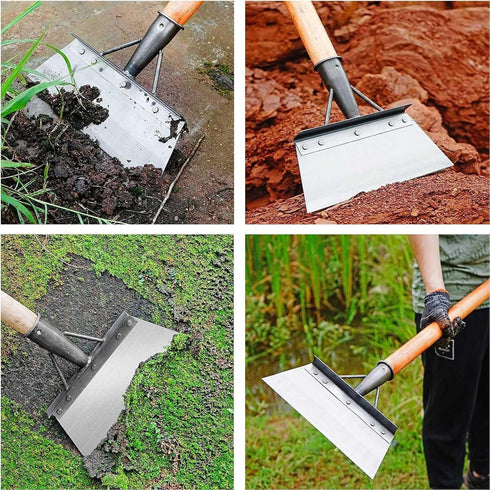 SS SUNSBELL Multifunctional Garden Shovel, Stainless Steel Cleaning Shovel for Weeds and Moss, Outdoor Garden Cleaning Shovel with Gloves Not Incl...