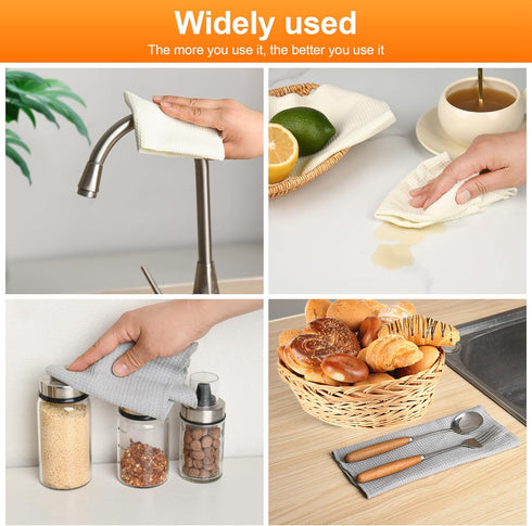 20 Pcs Kitchen Reusable Paper Towels Washable,100% Cotton Cleaning Cloth,10"x12" Flat Waffle Dish Cloth for Cutlery Cleaning & Drying ,Kitchen Tow...
