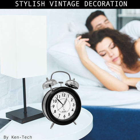 Sonnet SONNET-T-4678 Twin Bell Alarm Clock - Very Loud for Heavy Sleepers and Hearing Impaired - Battery Operated Blue Backlight - for Teens and S...