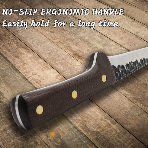 Premium Boning Knife with Sheath & Pocket Knife Sharpener 6 Inch High Carbon Stainless Steel Professional Japanese Fillet Knife Meat Cleaver Hand ...