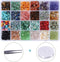 1500PCS Stone Beads, Crystal Beads Ring Making Kit Gemstone Beads Set 24 Styles Crystal Pieces for Jewelry Making Crushed Chunked for DIY Crafts f...