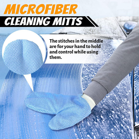 Evridwear Dusting Glove & Mitts Pack Microfiber Cleaning Gloves for Plants, Blinds, Hard to Reach Corners, Mittens with Thumb for Cleaning Car Win...