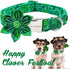 Unique style paws St. Patrick's Day Dog Collar with Flower Green Clover Pet Collar for Small Medium Large Boys Girls Dogs-L...