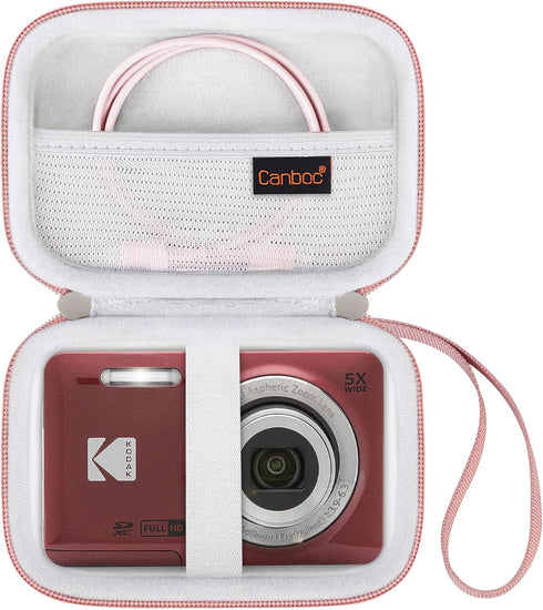 Canboc Hard Case for Kodak PIXPRO Friendly Zoom FZ55 / FZ53 / FZ45 16MP Digital Camera, Mesh Pocket fits SD Card, USB Charging Adapter, USB Cable,...