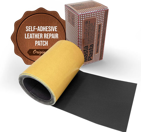 MASTAPLASTA Original Self-Adhesive Leather Repair Tape - Black 60" x 4" (150 x 10 cm). Instant Upholstery-Quality Scratch and Tear Repair for Couc...