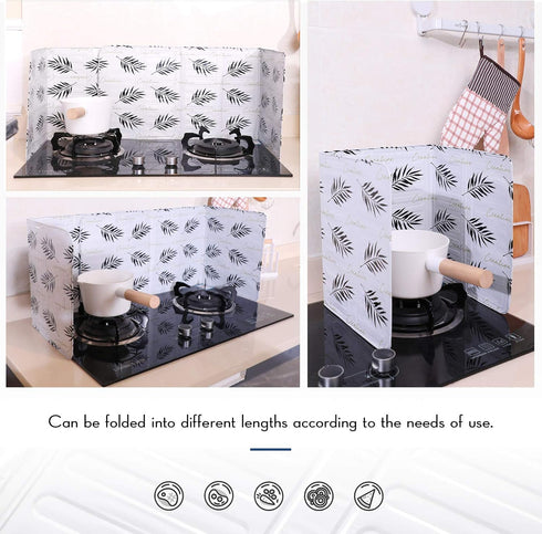 Shappy 2 Pcs 3 Sided Oil Splatter Guard Grease Splatter Screen for Stove Aluminum Foil Oil Barrier Proof Splash Kitchen Tool for Frying Cooking Ki...