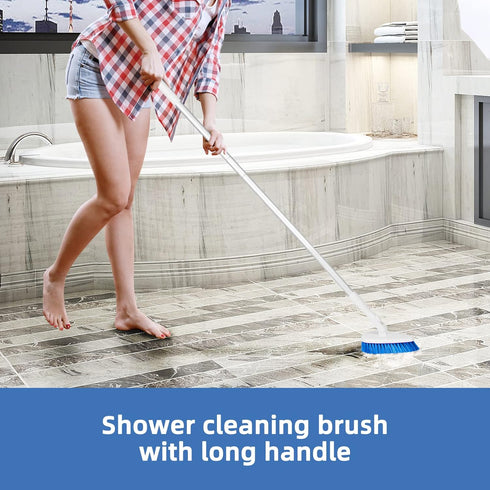 Qaestfy Bathtub Brush Refill Replacement Shower Tub and Tile Cleaning Lock in Place Scrub Brushes Head for Bathroom Wall Floor Scrubbing Compatiab...