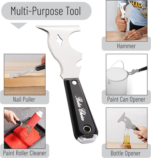 Bates- Paint Scraper, 10 in 1 Painters Tool, Paint Scrapers for Wood, Painters Tool, Painters Knife, Paint Scraper for Painting, Putty Knife, Meta...