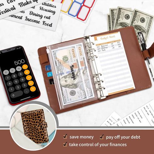 Onlyesh Budget Binder, Budget Binder with Zipper Envelopes, Cash Envelopes for Budgeting, Money Organizer for Cash, 28Pcs Budget Planner with Cash...