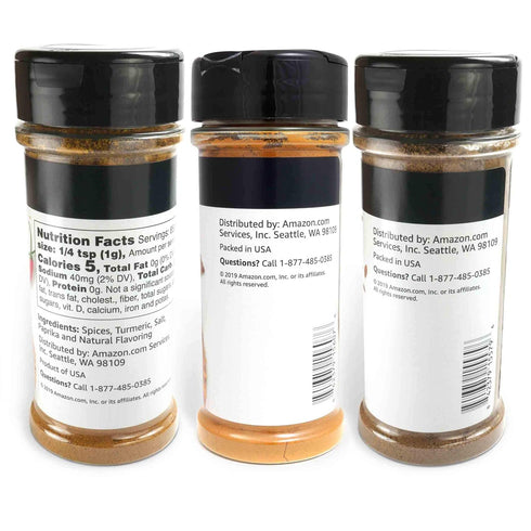 Amazon Brand - Happy Belly Indian Spices (Turmeric, Cumin, Curry Powder), 3 Piece Set...