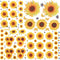 135 Pcs Sunflower Wall Sticker, Removable 3D Waterproof Decor for Kids, Mother's Day, Bathroom, Kitchen - Decorative Decals...
